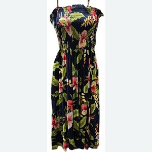 Tropical Floral‎ Strapless Dress